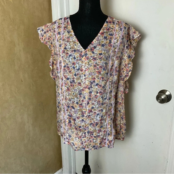 Hope & Harlow Floral Sleeveless Blouse. Size: L - Picture 9 of 11